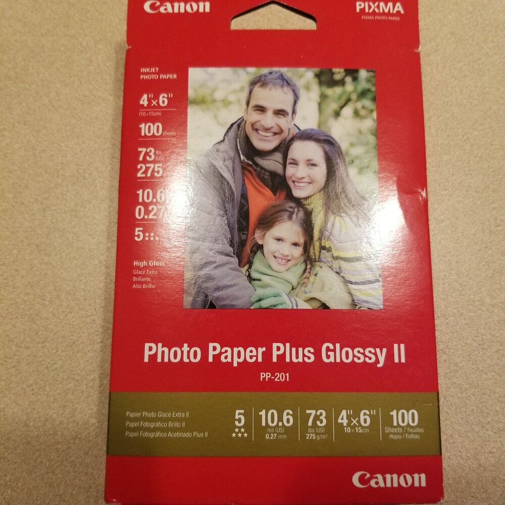 Canon pp-201 photo paper plus glossy II 4x6 100ct